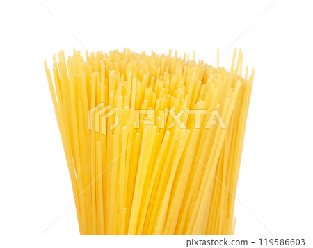 Pasta spaghetti dry isolated on the white 119586603