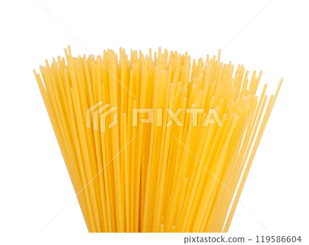 Pasta spaghetti dry isolated on the white 119586604