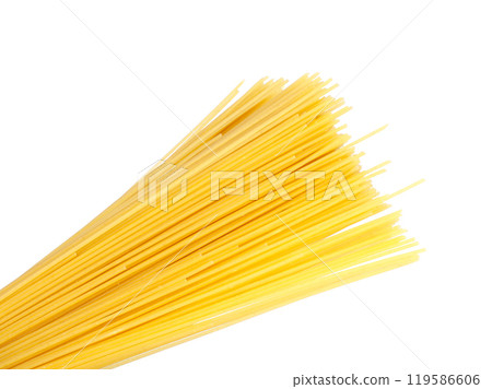 Pasta spaghetti dry isolated on the white 119586606