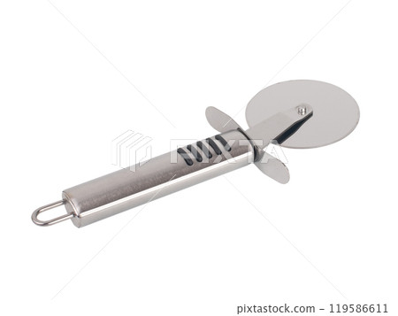 Metalic pizza knife isolated on the white 119586611