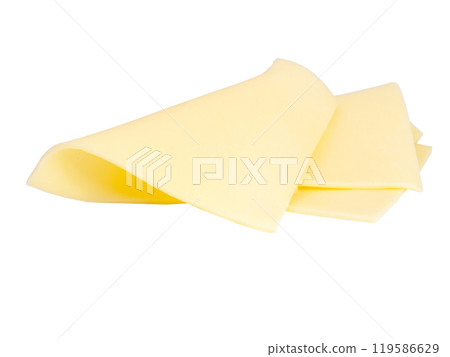 Tasty cheese slice appetizer isolated on the white Tasty cheese slice appetizer isolated on the white 119586629