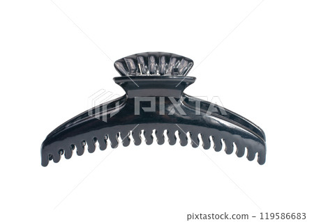 Black hairclaw for hairstyle isolated on the white Black hairclaw for hairstyle isolated on the white 119586683