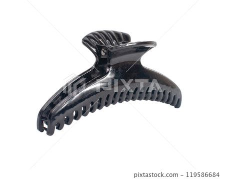Black hairclaw for hairstyle isolated on the white Black hairclaw for hairstyle isolated on the white 119586684