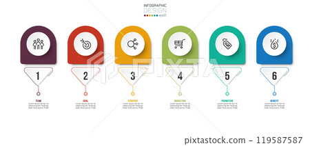 Timeline chart business infographic template. 119587587