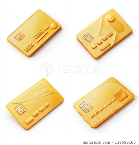 3D Cartoon Bank Card Isolated on White Background - Stock Illustration ...