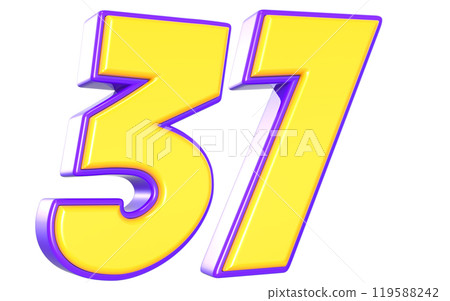 Number 3D Yellow And Purple Number 3D Yellow And Purple 119588242