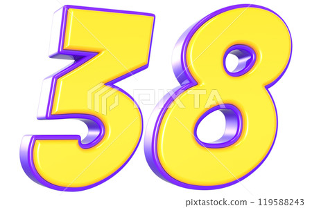 Number 3D Yellow And Purple Number 3D Yellow And Purple 119588243