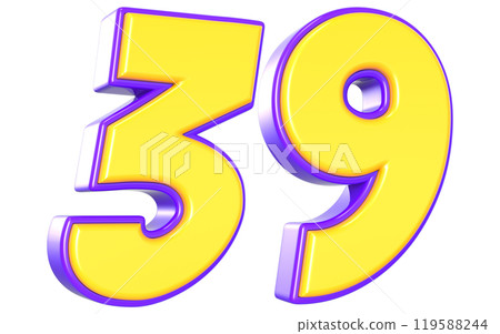 Number 3D Yellow And Purple Number 3D Yellow And Purple 119588244
