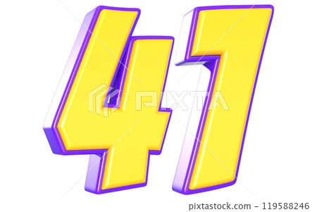 Number 3D Yellow And Purple Number 3D Yellow And Purple 119588246
