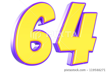 Number 3D Yellow And Purple Number 3D Yellow And Purple 119588271