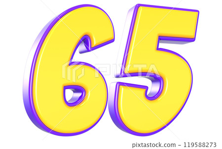 Number 3D Yellow And Purple Number 3D Yellow And Purple 119588273