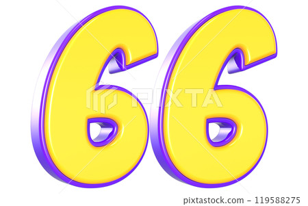 Number 3D Yellow And Purple Number 3D Yellow And Purple 119588275