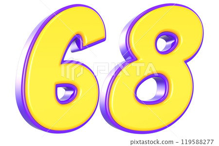 Number 3D Yellow And Purple Number 3D Yellow And Purple 119588277