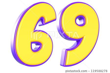 Number 3D Yellow And Purple Number 3D Yellow And Purple 119588278