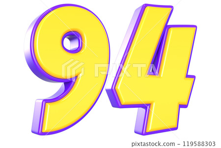 Number 3D Yellow And Purple Number 3D Yellow And Purple 119588303