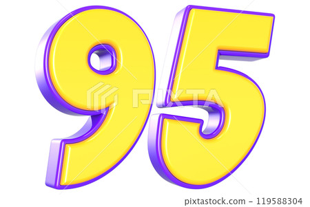 Number 3D Yellow And Purple Number 3D Yellow And Purple 119588304
