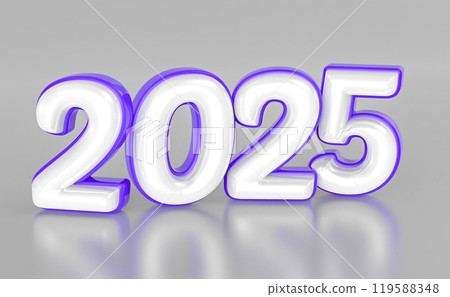 Happy New Year Number 2025 3D Render Happy New Year Number 2025 3D Render 119588348