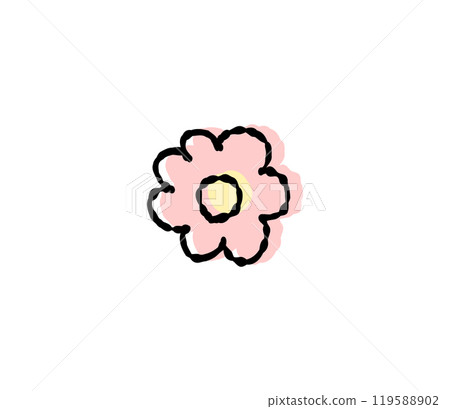 Hand-drawn flower illustration vector Hand-drawn flower illustration vector 119588902