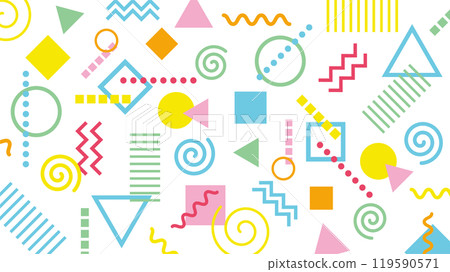 Geometric pattern horizontal background material (colorful white background) Geometric pattern horizontal background material (colorful white background) 119590571