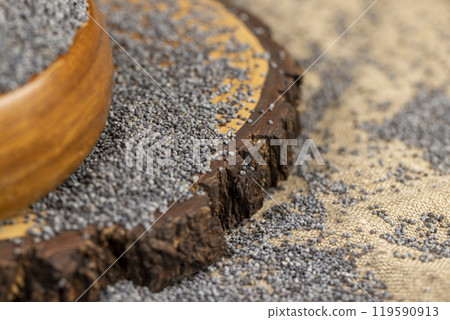 scattered poppy seeds for cooking scattered poppy seeds for cooking 119590913