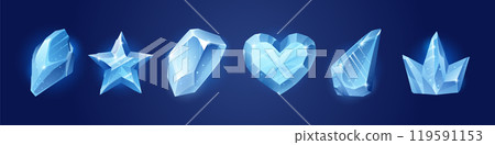Crystal ice formations of different shapes Crystal ice formations of different shapes 119591153