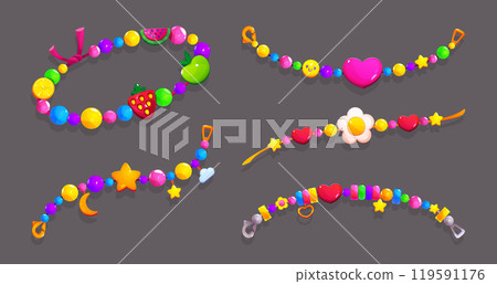 Colorful friendship bracelets 119591176