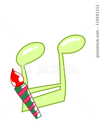 Musical note with candle 119591312