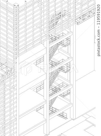 3D illustration of building project 3D illustration of building project 119591920