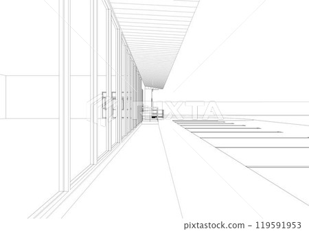3D illustration of building project 119591953