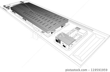 3D illustration of building project 3D illustration of building project 119591959