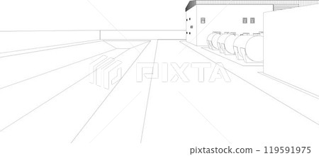 3D illustration of building project 3D illustration of building project 119591975