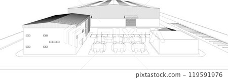 3D illustration of building project 119591976