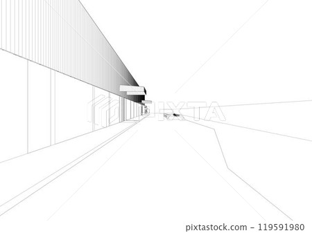 3D illustration of building project 3D illustration of building project 119591980