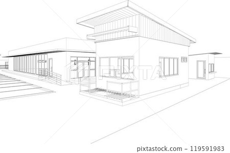 3D illustration of building project 119591983