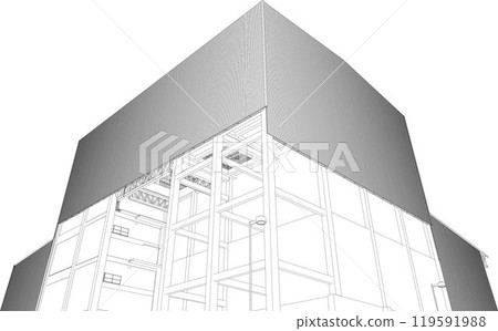 3D illustration of building project 3D illustration of building project 119591988