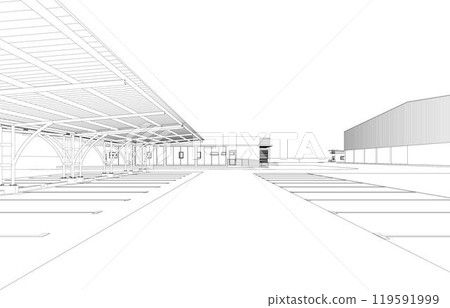 3D illustration of building project 3D illustration of building project 119591999