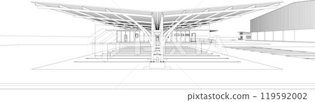 3D illustration of building project 3D illustration of building project 119592002
