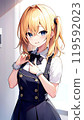 Receptionist guiding customers 119592023