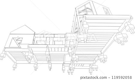 3D illustration of industrial project 3D illustration of industrial project 119592058