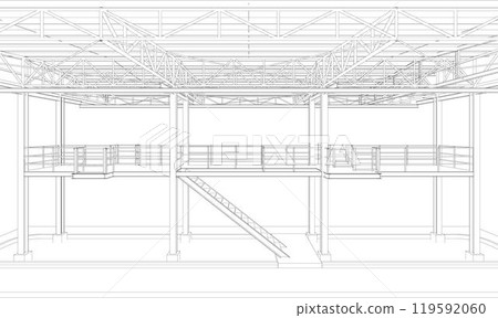 3D illustration of industrial project 3D illustration of industrial project 119592060