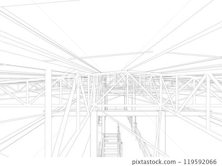 3D illustration of industrial project 3D illustration of industrial project 119592066