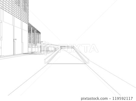 3D illustration of industrial project 3D illustration of industrial project 119592117