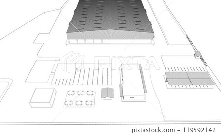 3D illustration of industrial project 3D illustration of industrial project 119592142