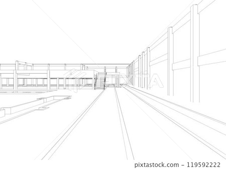 3D illustration of industrial project 3D illustration of industrial project 119592222