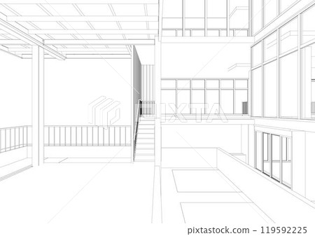 3D illustration of industrial project 119592225