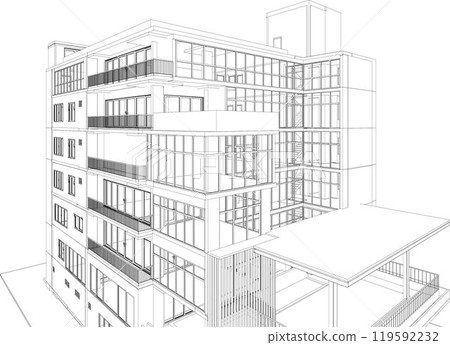 3D illustration of industrial project 119592232