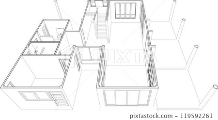 3D illustration of industrial project 119592261