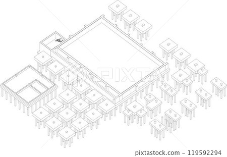 3D illustration of industrial project 119592294