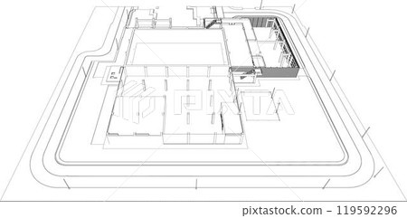 3D illustration of industrial project 119592296