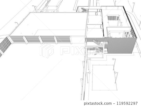 3D illustration of industrial project 3D illustration of industrial project 119592297